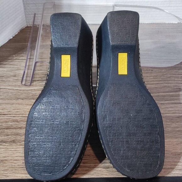 Born Leather Sandals Size 9 Slip On Block Heeled Comfort Dressy Slides Shoes - Picture 13 of 15